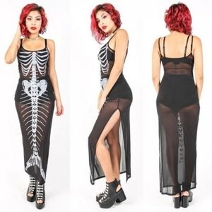 Iron Fist Bone Deep  Mesh Maxi Dress Small